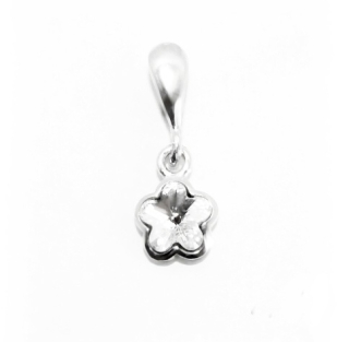 Stříbrný přívěsek kytička Swarovski krystal čirý - P1297