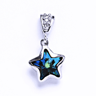 Stříbrný přívěsek Swarovski bermuda blue - P1325