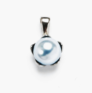 Stříbrný přívěsek Swarovski perla light blue - P1351