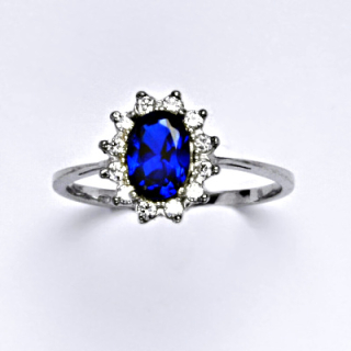 Zlatý prsten - zirkon spinel - T1480 - bílé zlato
