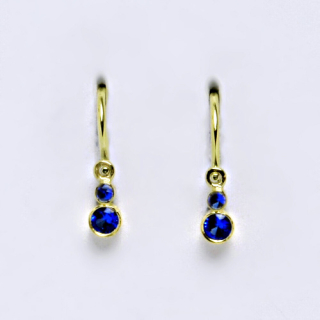 Zlaté dětské náušnice spinel zirkon - VE179 - žluté zlato