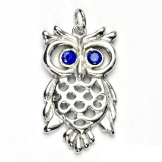 Stříbrný přívěsek sova spinel - P1438