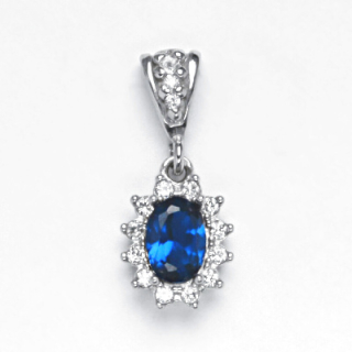 Stříbrný přívěsek spinel a zirkony - P1480