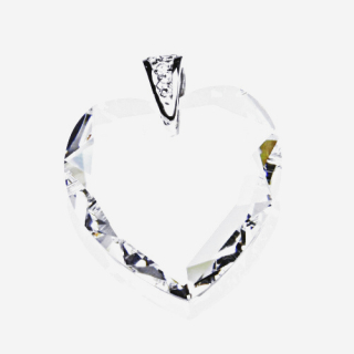 Stříbrný přívěsek srdce Swarovski čiré  - P1306