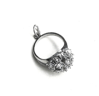 Stříbrný přívěsek miniprstýnek Swarovski čiré  - 2741  AKCE