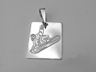 Stříbrný přívěsek snowboardista - PA0750