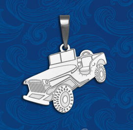 Stříbrný přívěsek auto Jeep - PA0532