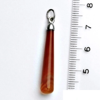 Stříbrný přívěsek slza přírodní karneol - P41