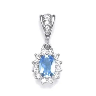 Stříbrný přívěsek Kate přírodní topaz swiss - P1480