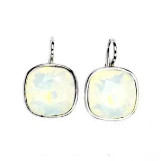 Stříbrné náušnice Swarovski white water opal - NK1375