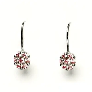 Stříbrné náušnice pink zirkony - VE3