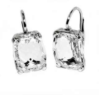 Stříbrné náušnice Swarovski white crystal - NK1283