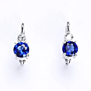 Stříbrné náušnice spinel a čirý zirkon - NK1017