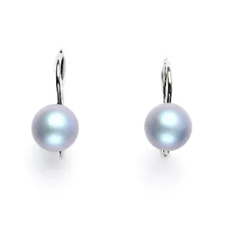 Stříbrné náušnice Swarovski perla light blue - NK1183