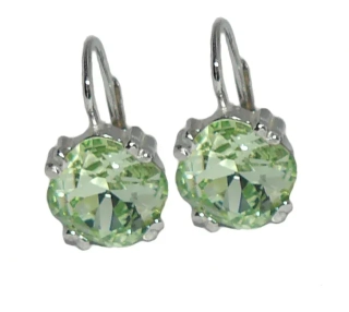 Stříbrné náušnice Swarovski chryzolit - NK1225