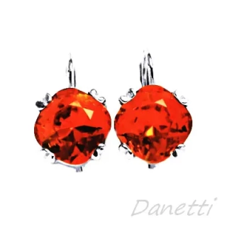Stříbrné náušnice Swarovski fireopal - NK1225