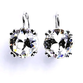 Stříbrné náušnice Swarovski čirý krystal - NK1225