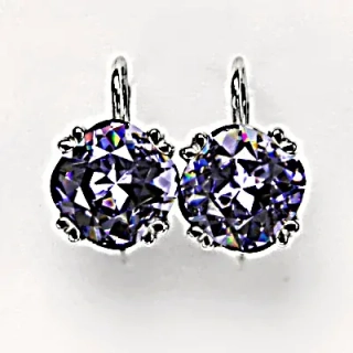Stříbrné náušnice Swarovski tanzanit - NK1225