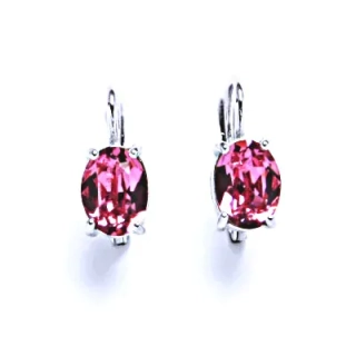 Stříbrné náušnice Swarovski rose - NK1245