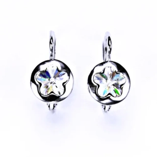 Stříbrné náušnice kytička Swarovski čirý - NK1300
