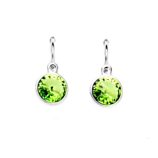 Stříbrné dětské náušnice Swarovski Peridot - NK1336