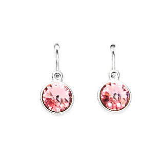 Stříbrné dětské náušnice Swarovski Rose - NK1336