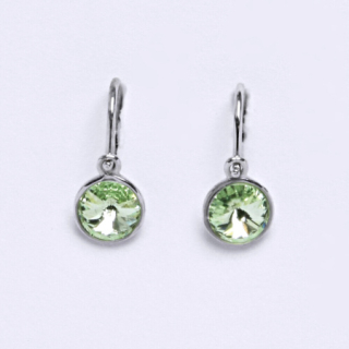 Stříbrné dětské náušnice Swarovski Chryzolit - NK1336