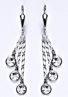 Stříbrné visací náušnice Swarovski čiré - NK20/3/1336