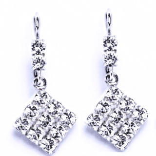Stříbrné visací náušnice Swarovski čiré - NK1346/1341
