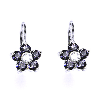 Stříbrné náušnice kytička Swarovski tanzanit - NK1444