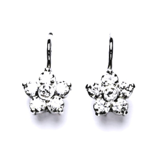Stříbrné náušnice kytička Swarovski čiré - NK1444