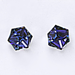 Stříbrné náušnice Swarovski krystal heliotrop - NŠ1230