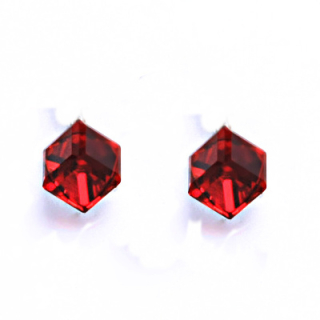 Stříbrné náušnice Swarovski krystal siam - NŠ1230