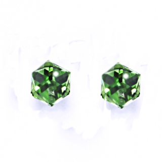 Stříbrné náušnice Swarovski krystal peridot - NŠ1230