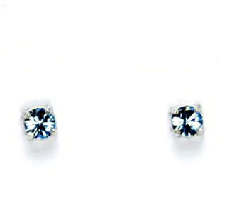 Stříbrné náušnice Swarovski akvamarine - NŠ1339