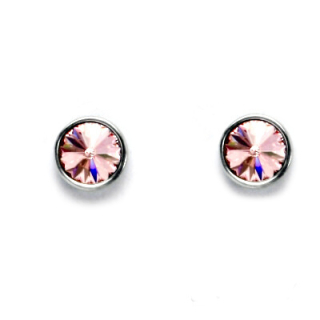 Stříbrné náušnice Swarovski Light rose - NŠ1336