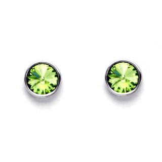 Stříbrné náušnice Swarovski peridot - NŠ1336