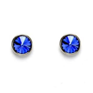 Stříbrné náušnice Swarovski Saphire - NŠ1336