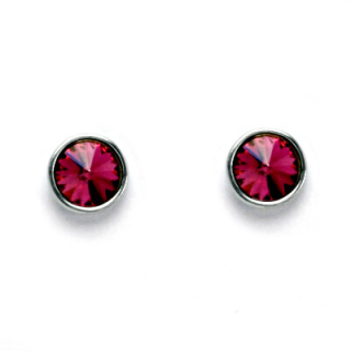 Stříbrné náušnice Swarovski Fuchsie - NŠ1336