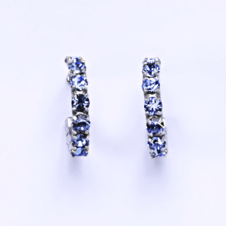 Stříbrné náušnice Swarovski Light saphire - NŠ1340