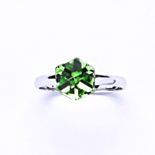 Stříbrný prsten Swarovski  Peridot - T1230