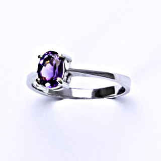 Stříbrný prsten ametyst zirkon - T1245