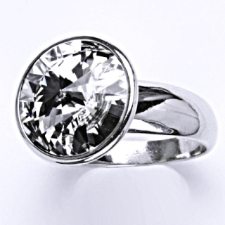 Stříbrný prsten  Swarovski krystal čirý - T1372