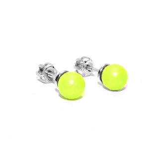 Stříbrné náušnice Swarovski perla neon žlutá - NŠ1183