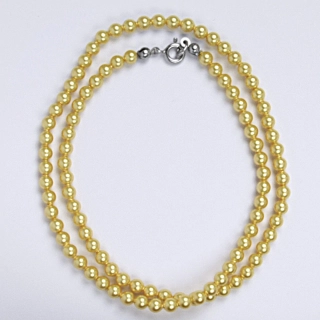 Náhrdelník perly Swarovski 4 mm gold