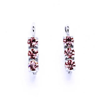 Stříbrné náušnice Swarovski light rose - NK1323