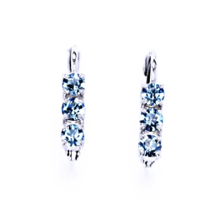 Stříbrné náušnice Swarovski akvamarine - NK1323