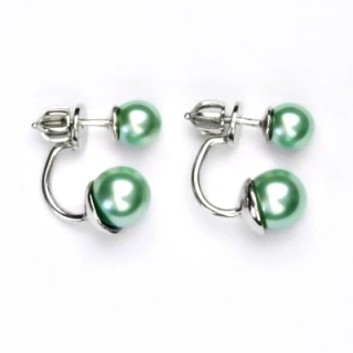 Stříbrné náušnice 2v1 Swarovski green - NŠ1183/1512m