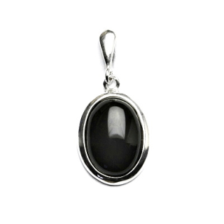 Stříbrný přívěsek přírodní onyx - P1454