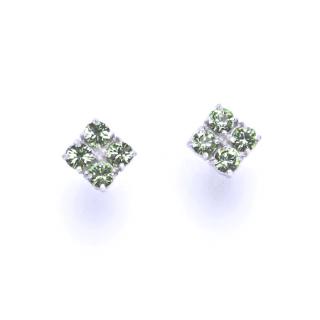 Stříbrné náušnice Swarovski krystaly chrizolit - NŠ1324
